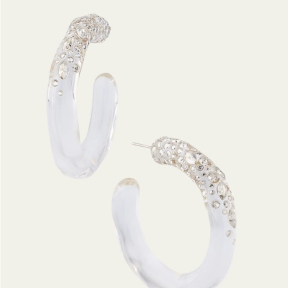Alexis Bittar Confetti Crystal Lucite Hoops